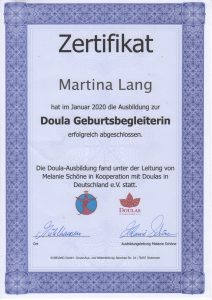 Doula Ausbildung Melanie Schöne 2020